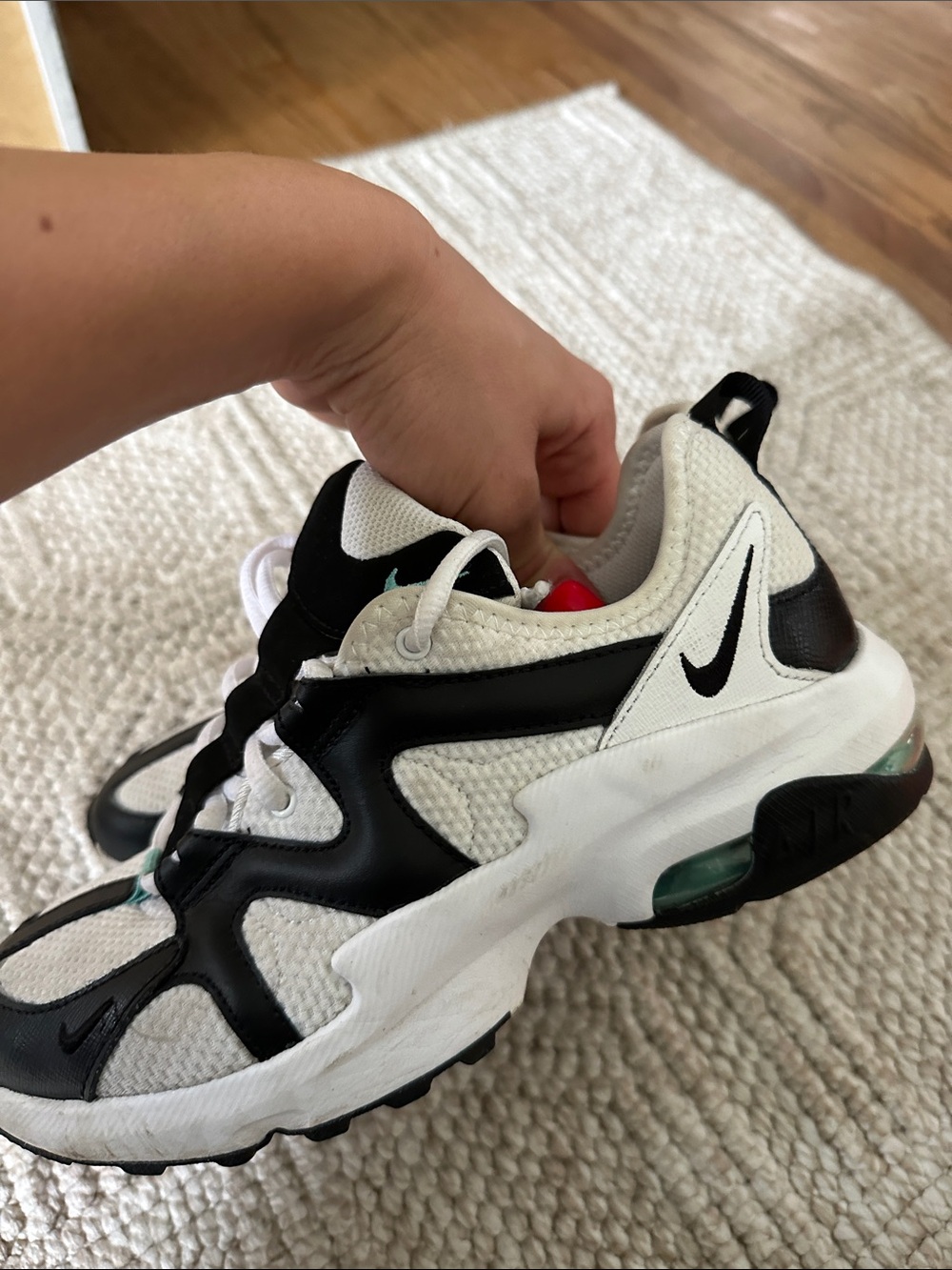 Nike Kids Black and White Air-Cushioned Sneakers